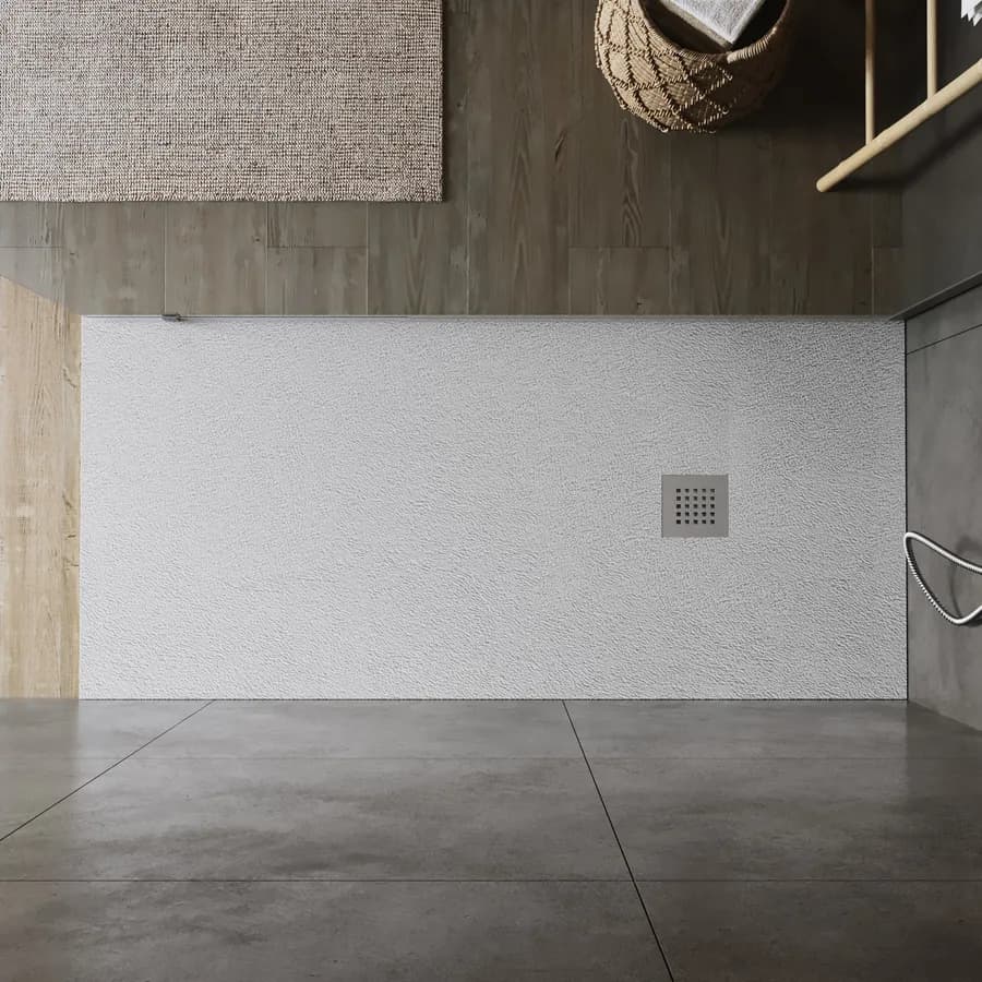 Piatto doccia 190x90 cm grigio effetto pietra riducibile - Liat