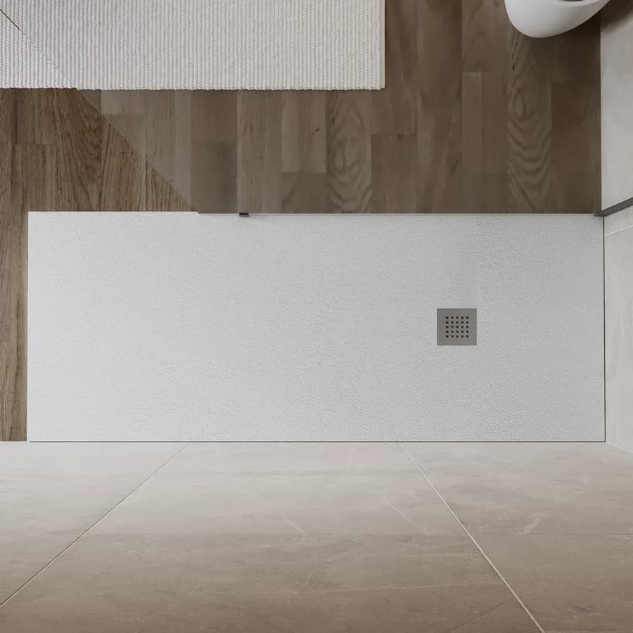 Piatto doccia 200x100 cm bianco effetto pietra riducibile - Liat