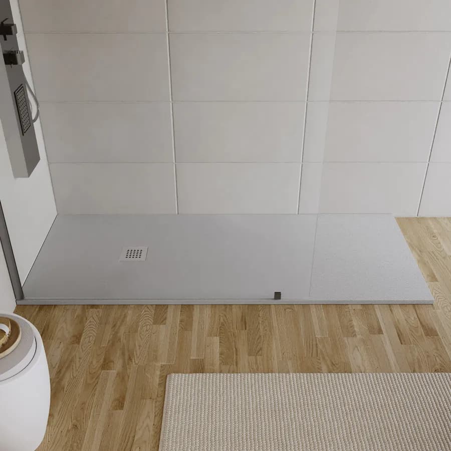 Piatto doccia 200x80 cm grigio effetto pietra riducibile - Liat