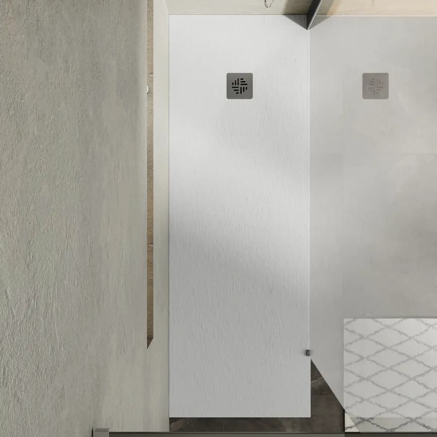 Piatto doccia 70 X 200 cm effetto pietra riducibile bianco - Nalos