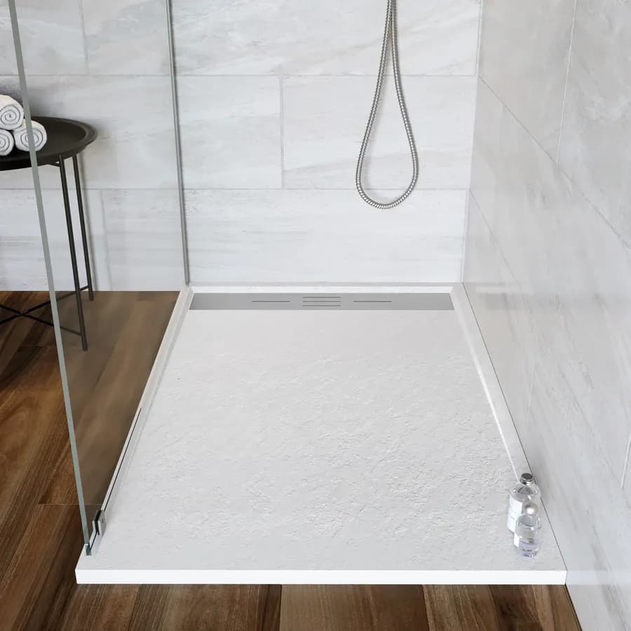 Piatto doccia 70x120 cm bianco effetto pietra riducibile - Trey