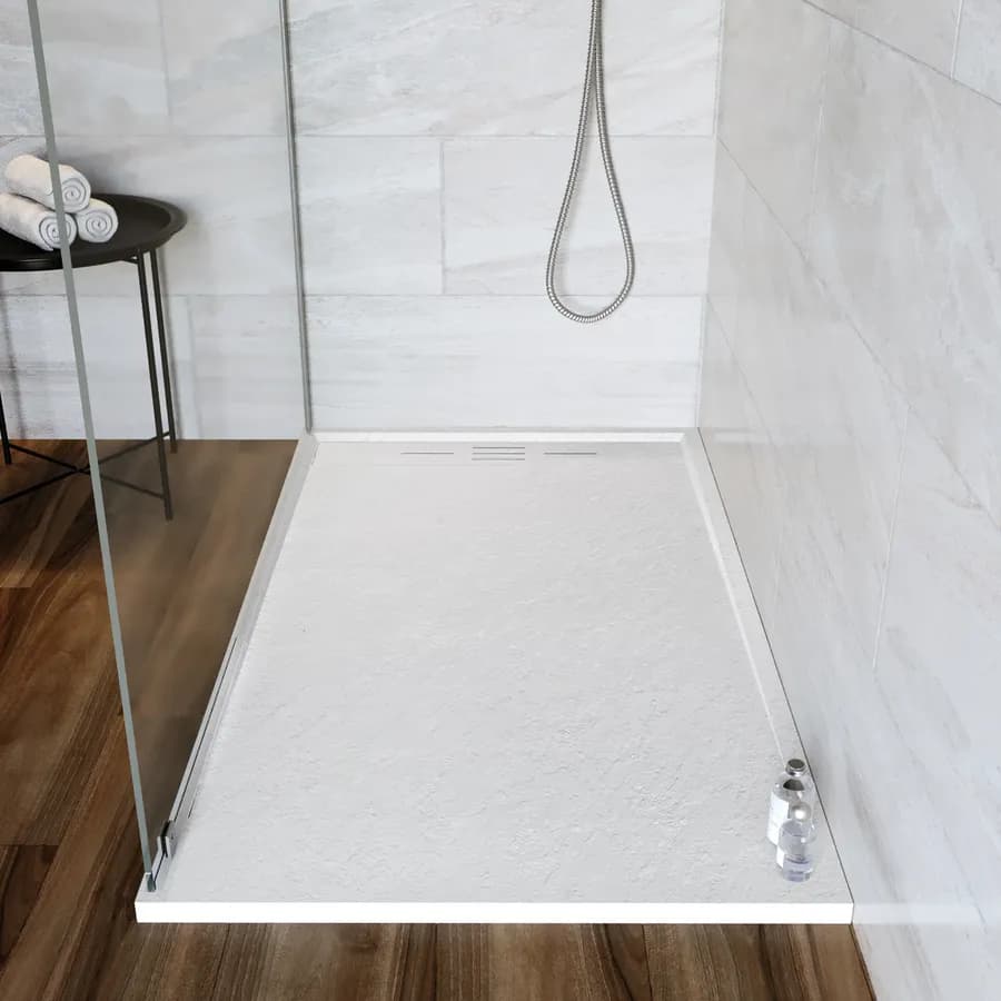 Piatto doccia 70x140 cm bianco effetto pietra riducibile - Block