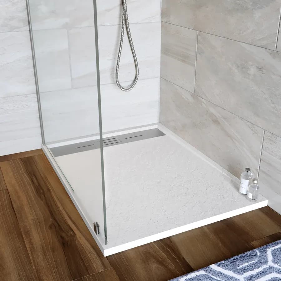 Piatto doccia 70x90 cm bianco effetto pietra riducibile - Trey
