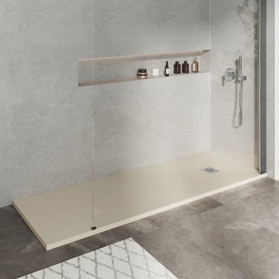 Piatto doccia 80 X 200 cm effetto pietra riducibile sabbia - Nalos