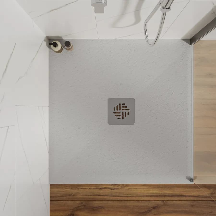 Piatto doccia 80 X 80 cm effetto pietra riducibile grigio - Nalos