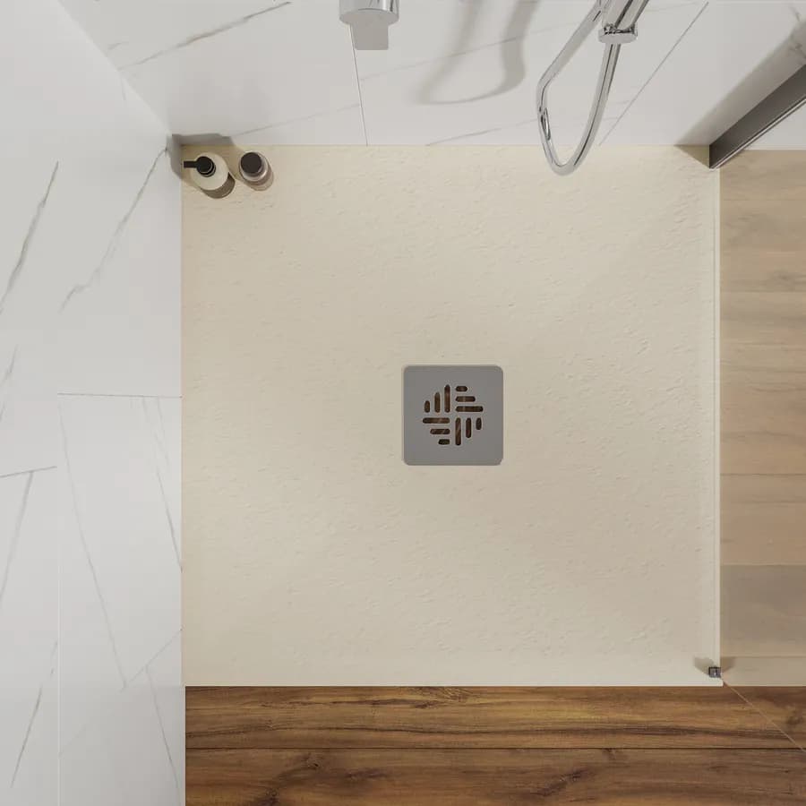 Piatto doccia 80 X 80 cm effetto pietra riducibile sabbia - Nalos