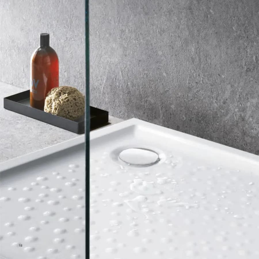 Piatto doccia 80x100 cm Geberit Bastia ceramica smaltata bianco lucido