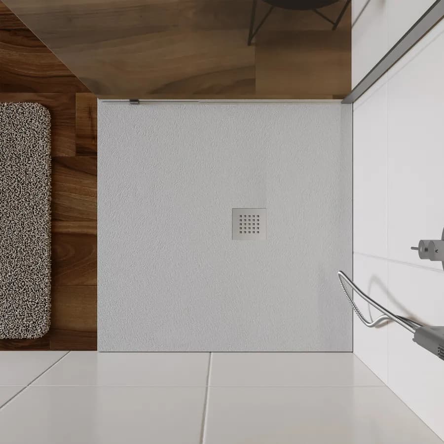 Piatto doccia 80x80 cm grigio effetto pietra riducibile - Liat