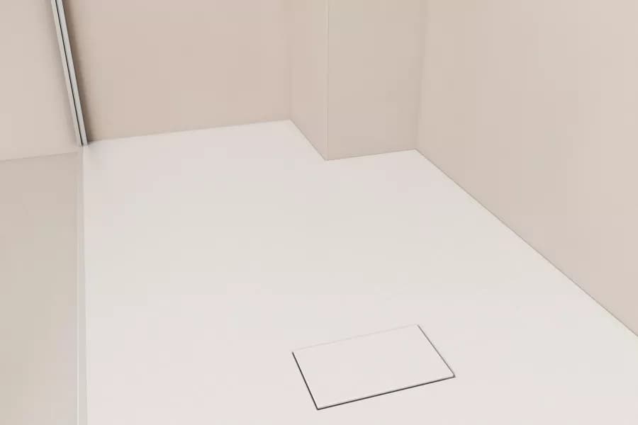 Piatto doccia 90x80 cm ultraslim riducibile bianco effetto pietra - Rok