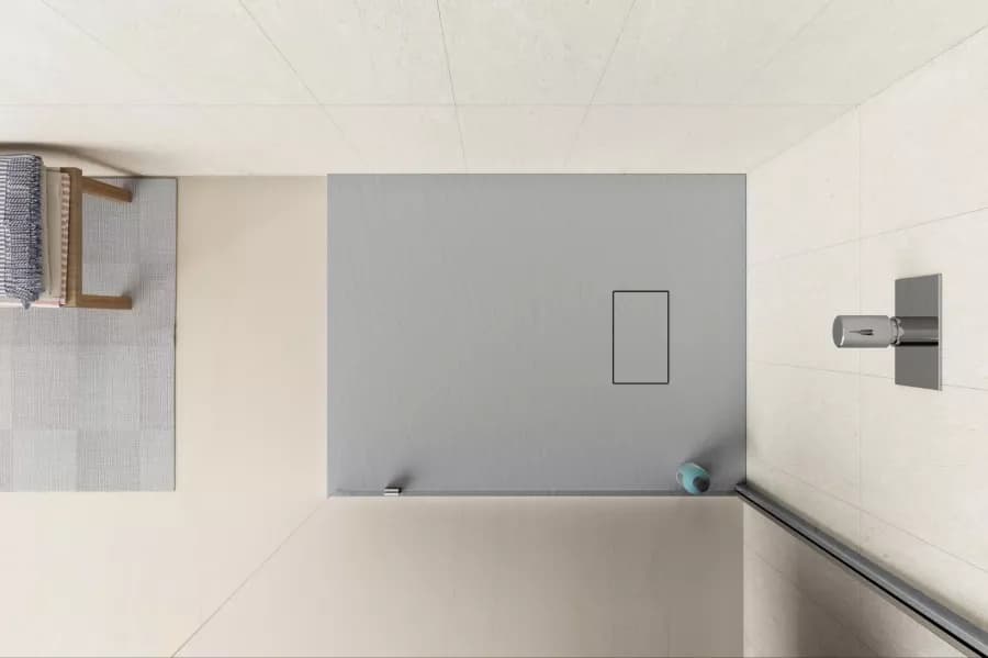 Piatto doccia 90x80 cm ultraslim riducibile grigio effetto pietra - Rok