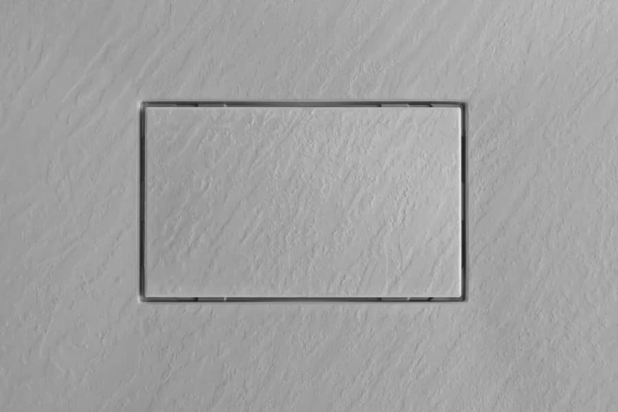 Piatto doccia 90x80 cm ultraslim riducibile grigio effetto pietra - Rok