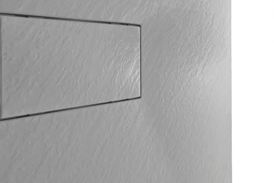 Piatto doccia 90x80 cm ultraslim riducibile grigio effetto pietra - Rok