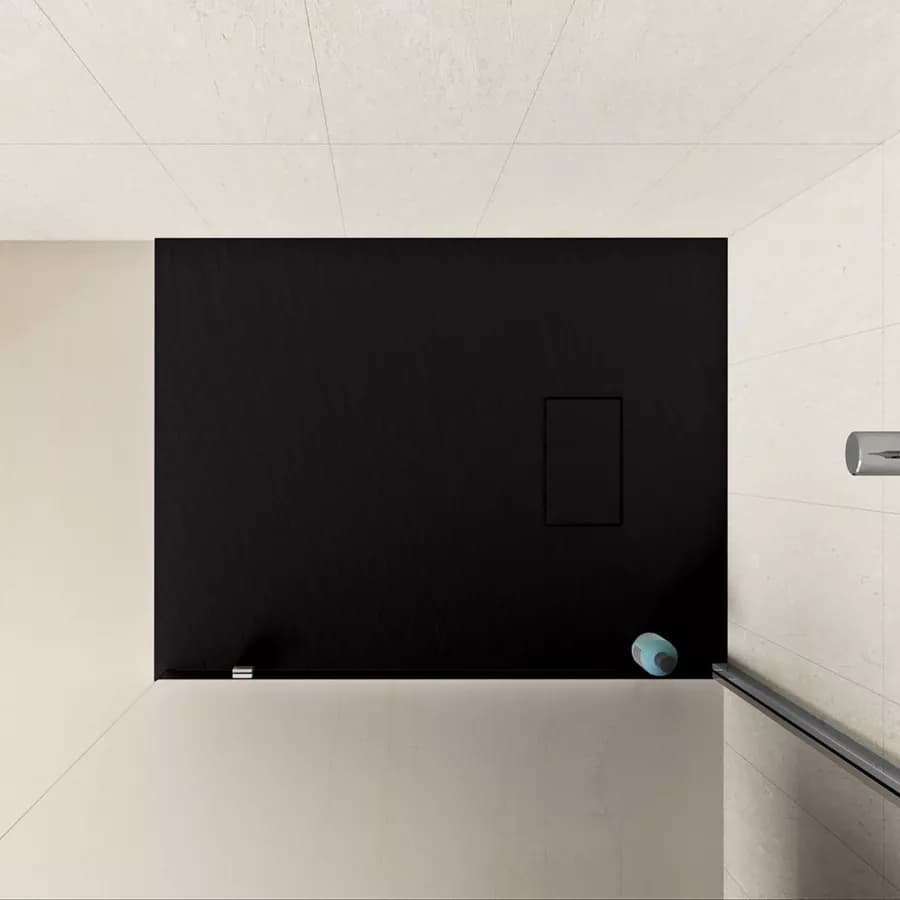 Piatto doccia 90x80 cm ultraslim riducibile nero effetto pietra - Rok