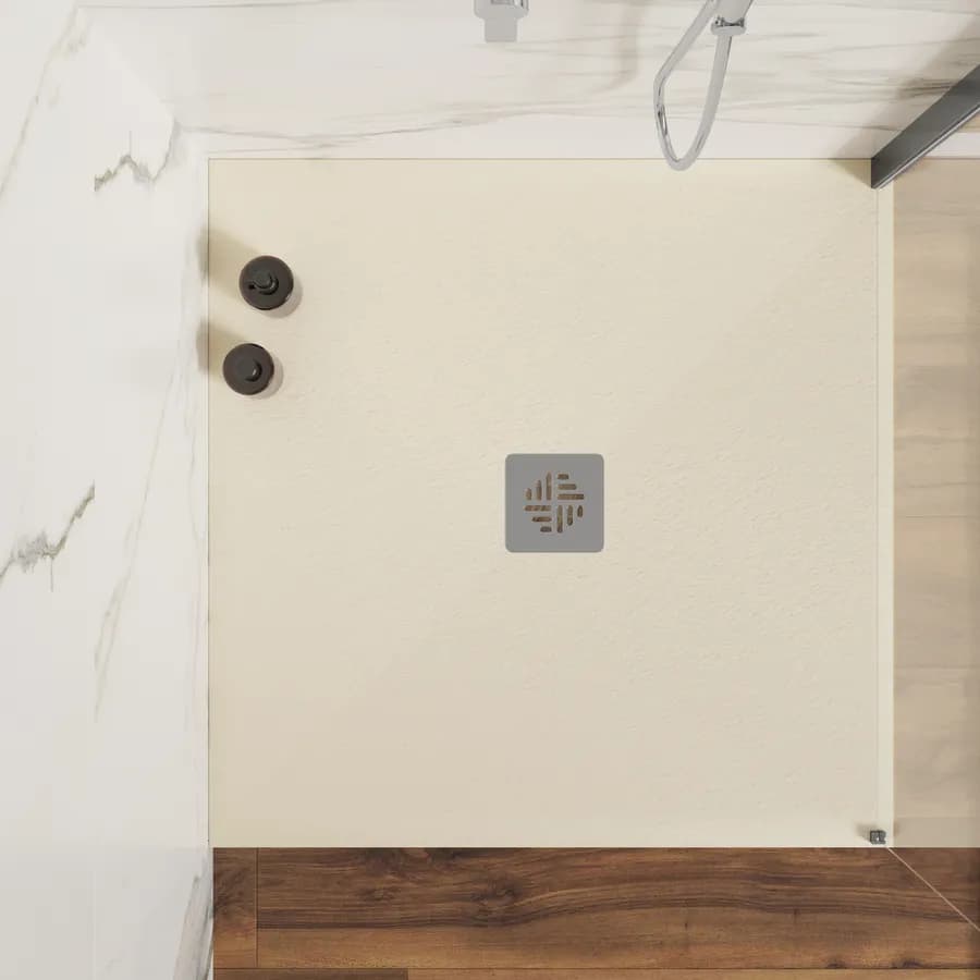 Piatto doccia 90 X 90 cm effetto pietra riducibile sabbia - Nalos