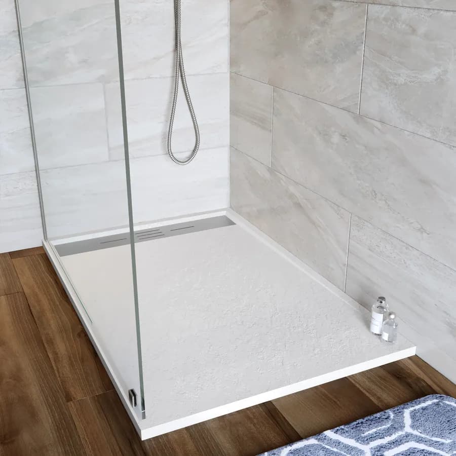 Piatto doccia 90x120 cm bianco effetto pietra riducibile - Trey