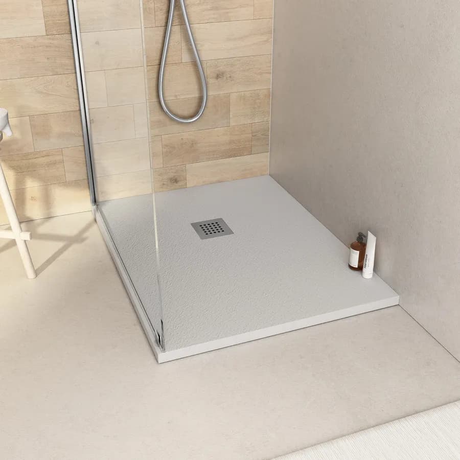 Piatto doccia 90x70 cm grigio effetto pietra riducibile - Liat