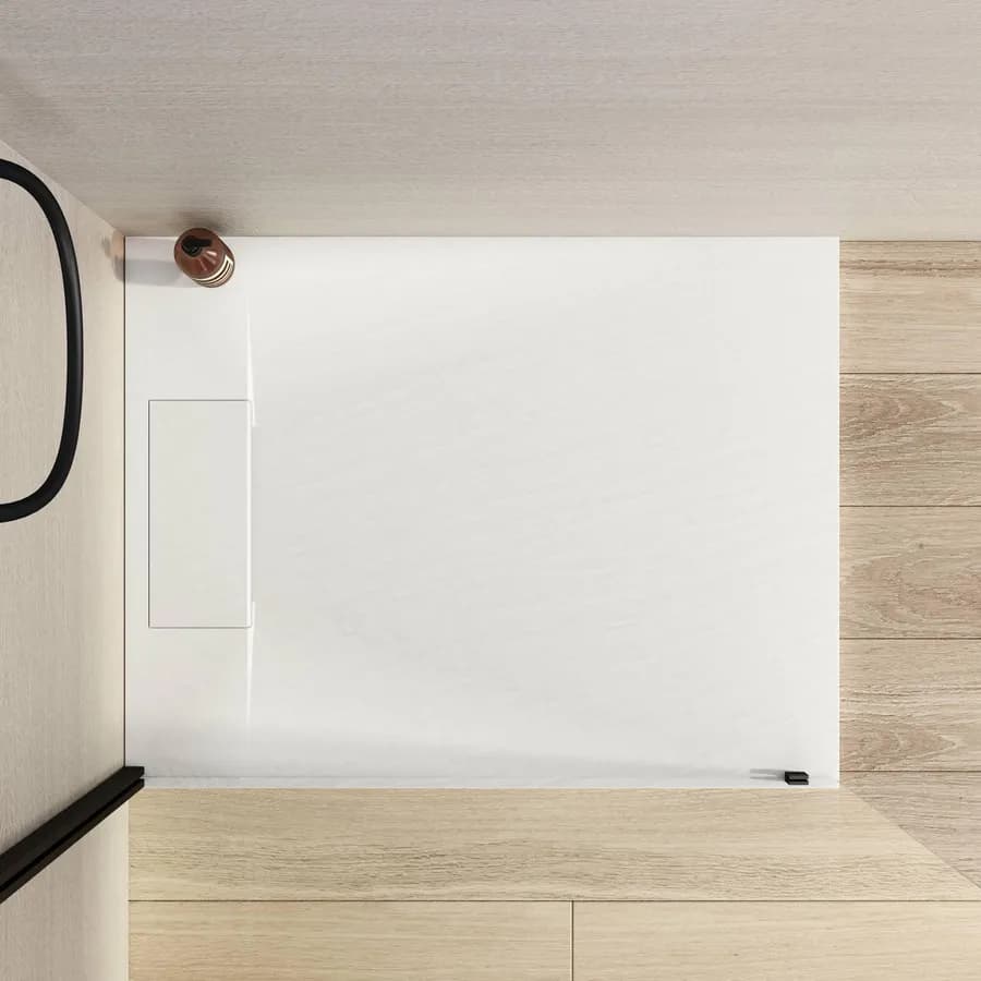Piatto doccia 90x70 in resina effetto pietra ardesia bianco - Kalf