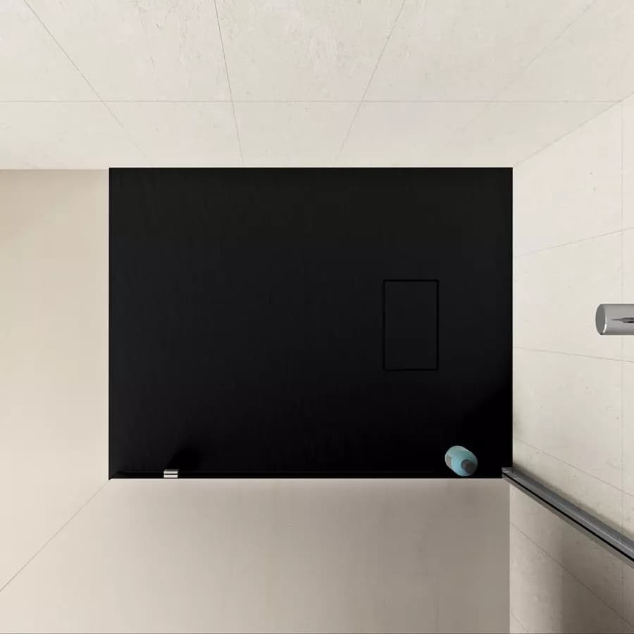 Piatto doccia 90x70 cm ultraslim riducibile nero effetto pietra - Rok