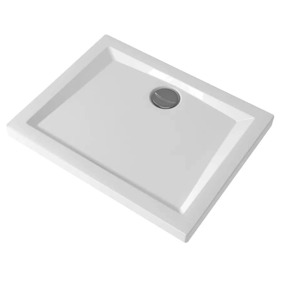 Piatto doccia 80x100 cm in gres porcellanato bianco lucido 60 Geberit