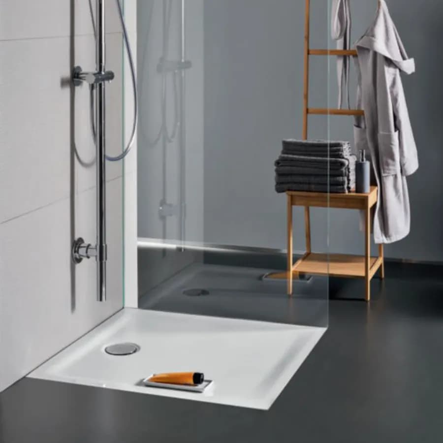 Piatto doccia 90x90 cm slim ceramica bianca Serie 45 - Geberit