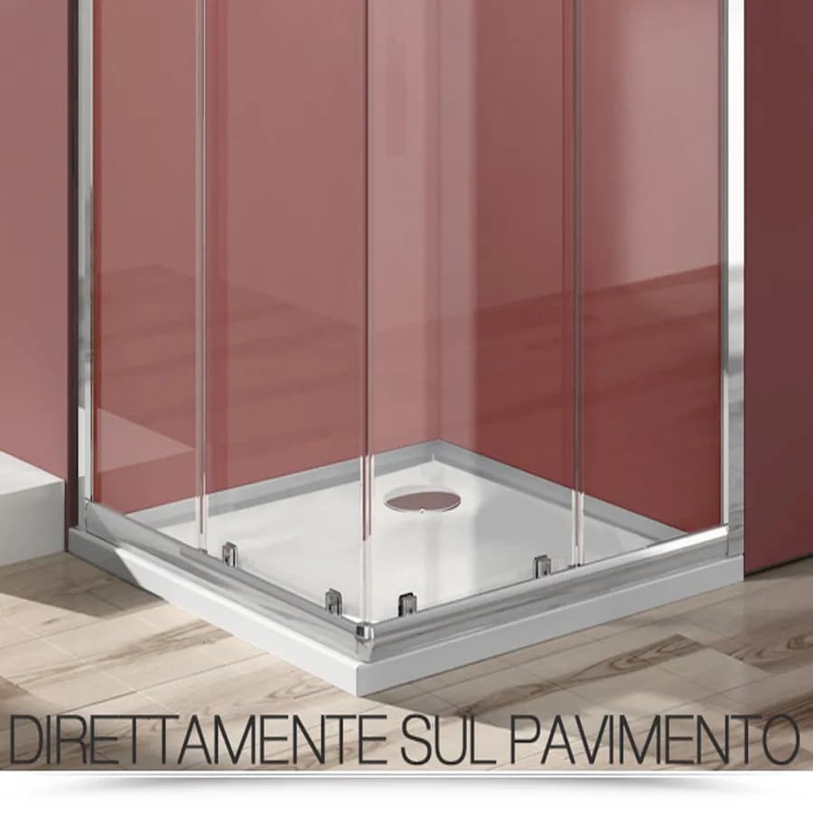 Piatto doccia 80x80 cm ultrapiatto altezza 3,5 cm in policril - Prist