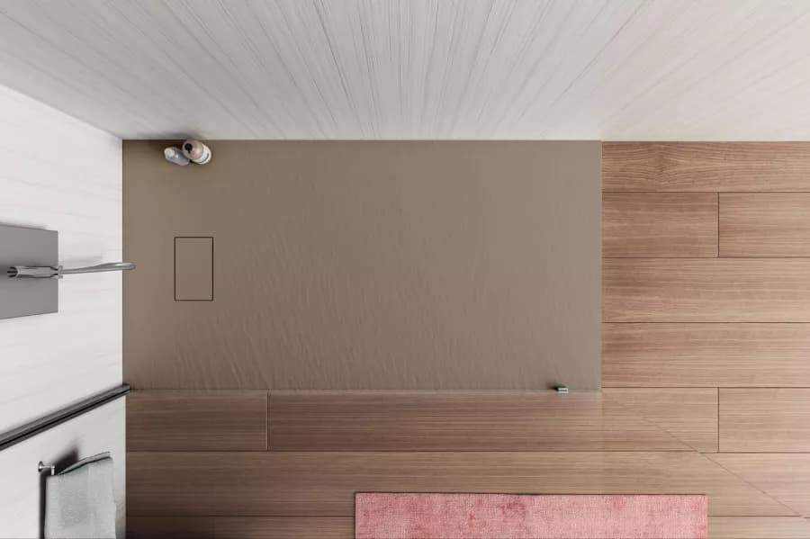 Piatto doccia 120x70 cm ultraslim riducibile cappuccino effetto pietra - Rok