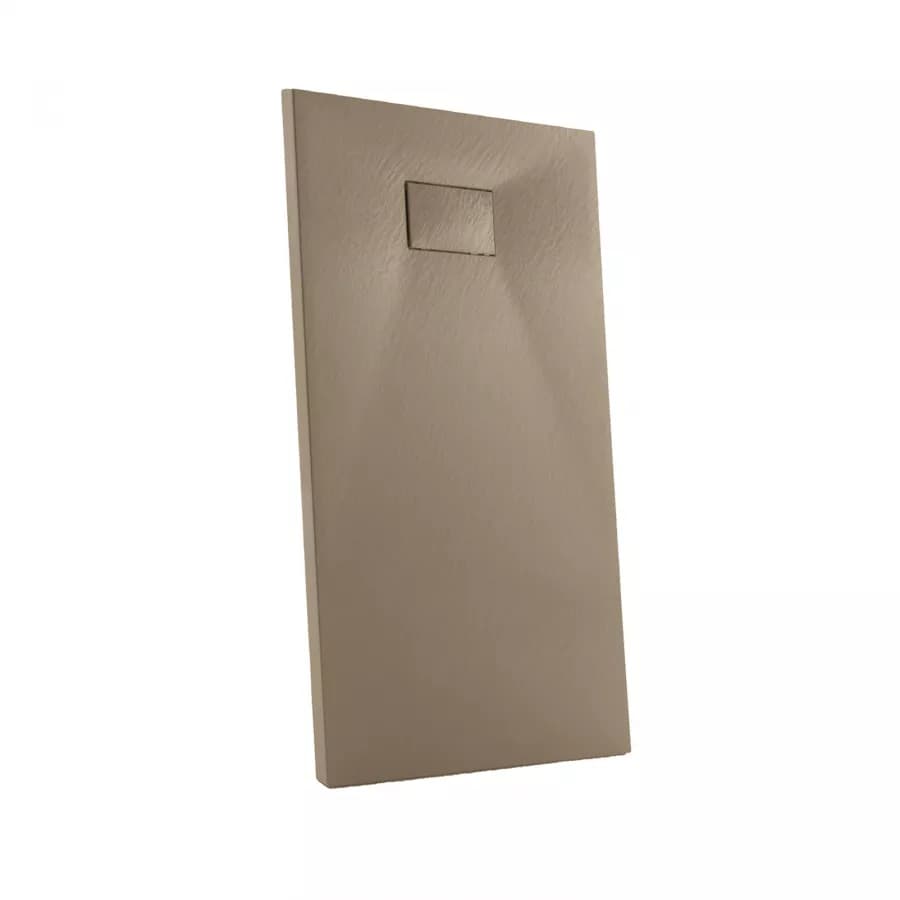 Piatto doccia 170x80 cm ultraslim riducibile cappuccino effetto pietra - Rok