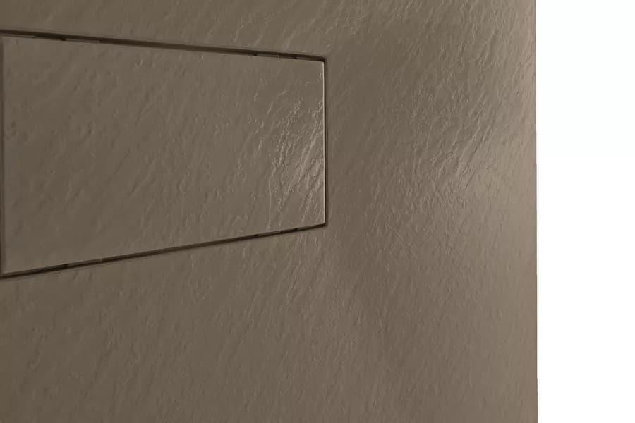 Piatto doccia 170x80 cm ultraslim riducibile cappuccino effetto pietra - Rok