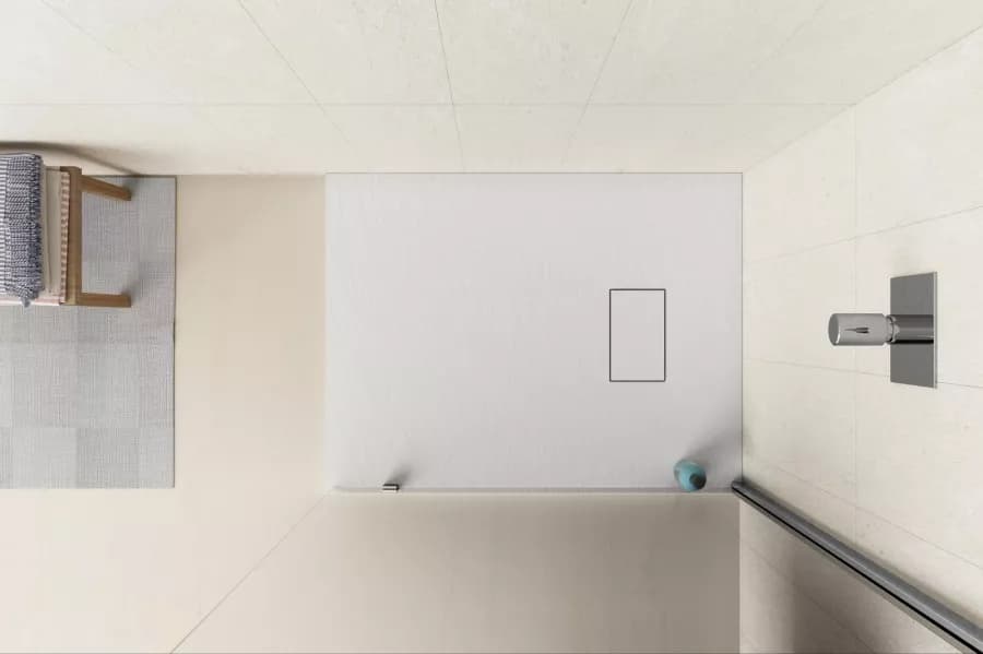Piatto doccia 100x70 cm ultraslim riducibile bianco effetto pietra - Rok
