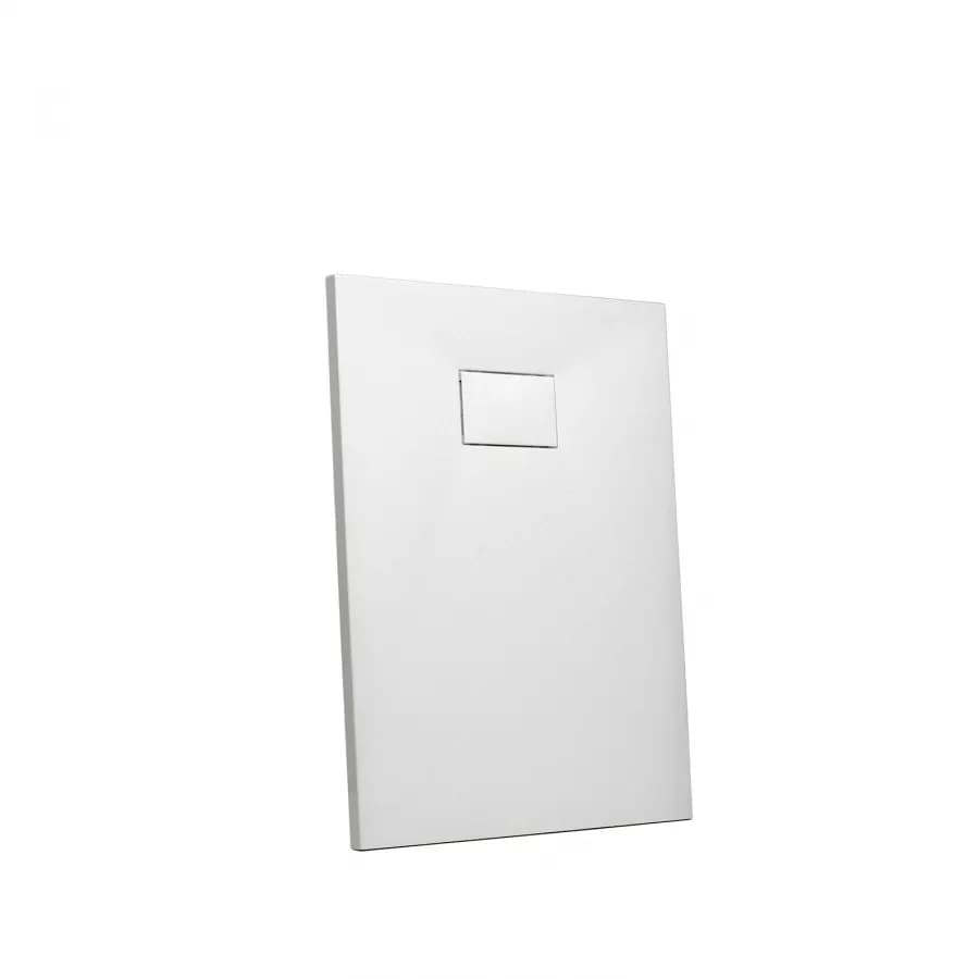 Piatto doccia 100x70 cm ultraslim riducibile bianco effetto pietra - Rok