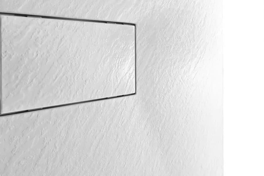 Piatto doccia 120x70 cm ultraslim riducibile bianco effetto pietra - Rok