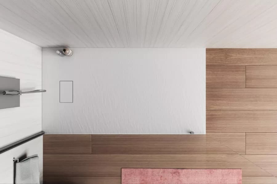 Piatto doccia 120x70 cm ultraslim riducibile bianco effetto pietra - Rok