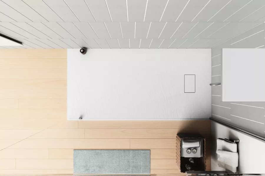 Piatto doccia 170x80 cm ultraslim riducibile bianco effetto pietra - Rok