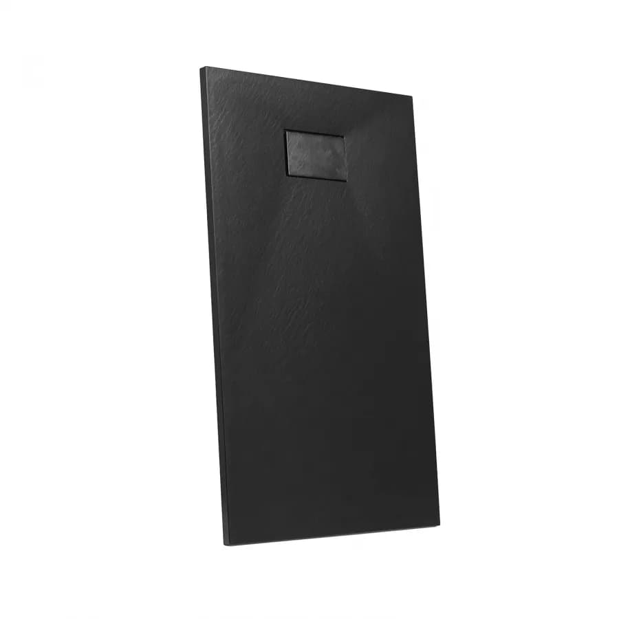 Piatto doccia 170x80 cm ultraslim riducibile nero effetto pietra - Rok