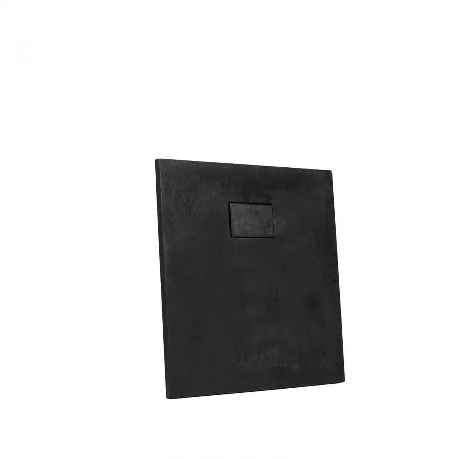 Piatto doccia 80x80 cm ultraslim riducibile nero effetto pietra - Rok