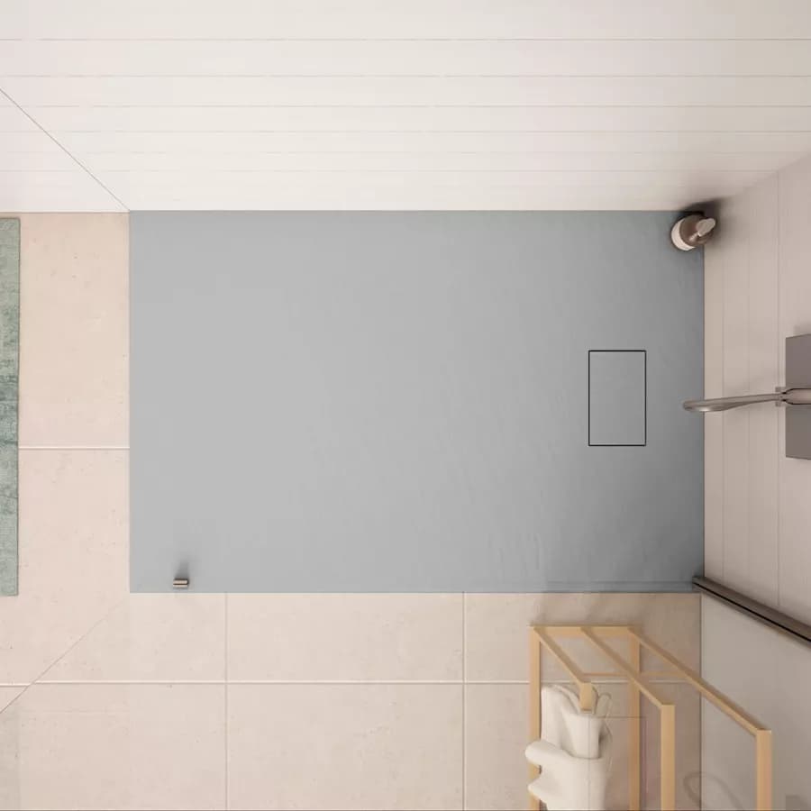 Piatto doccia 120x90 cm ultraslim riducibile grigio effetto pietra - Rok