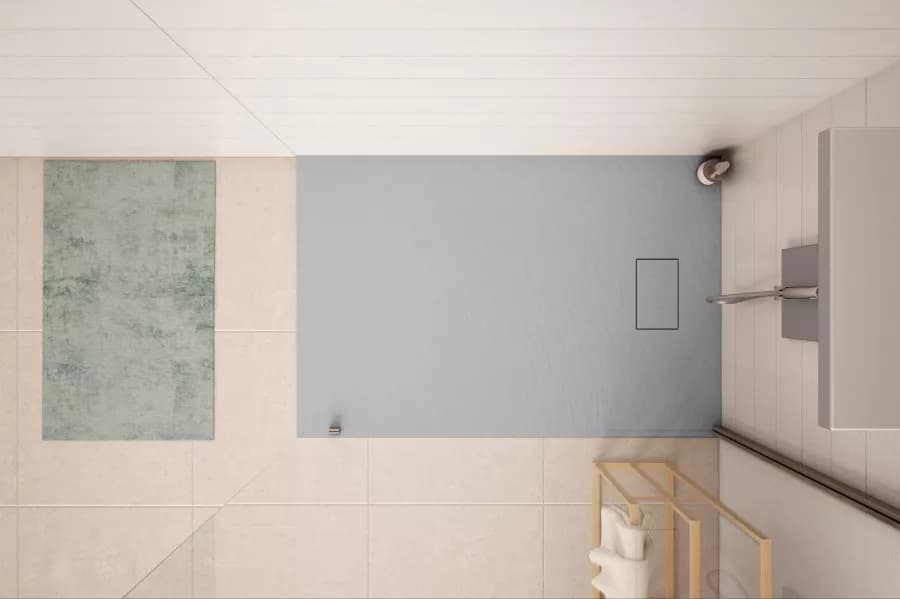 Piatto doccia 120x90 cm ultraslim riducibile grigio effetto pietra - Rok