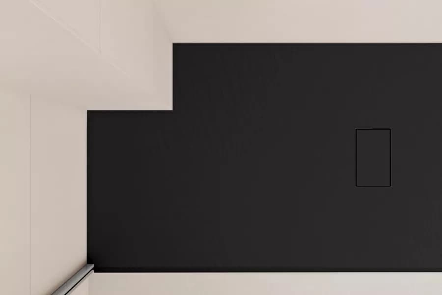 Piatto doccia 120x90 cm ultraslim riducibile nero effetto pietra - Rok