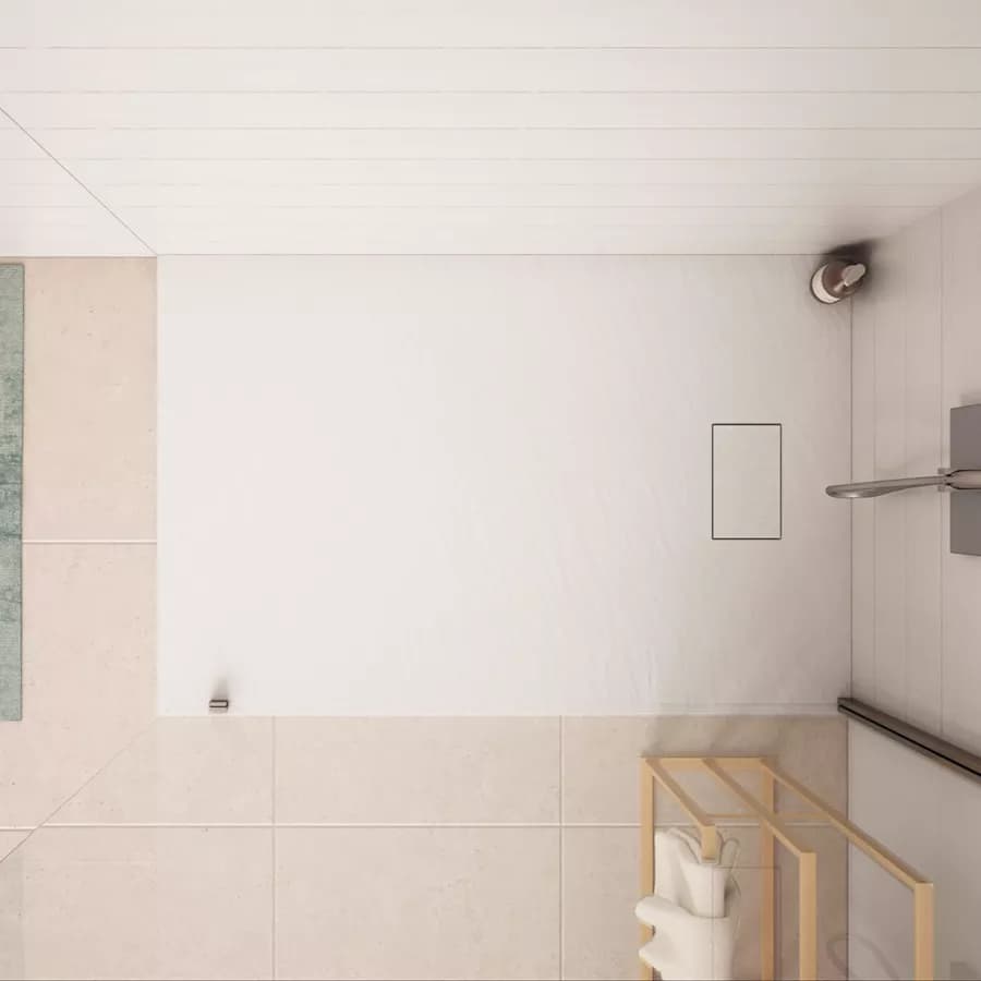Piatto doccia 140x90 cm ultraslim riducibile bianco effetto pietra - Rok
