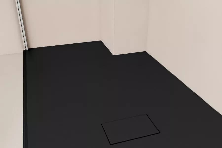 Piatto doccia 150x70 cm ultraslim riducibile nero effetto pietra - Rok