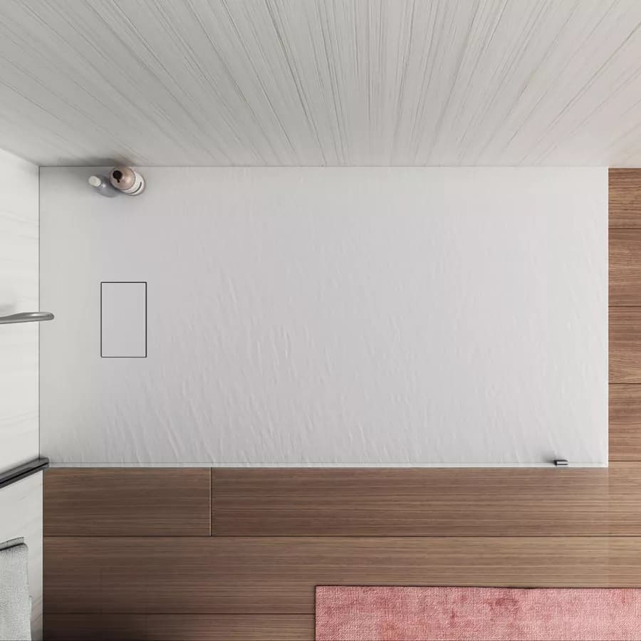Piatto doccia 150x80 cm ultraslim riducibile bianco effetto pietra - Rok