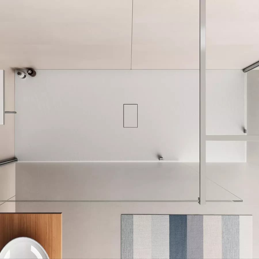 Piatto doccia 200x80 cm ultraslim riducibile bianco effetto pietra - Rok