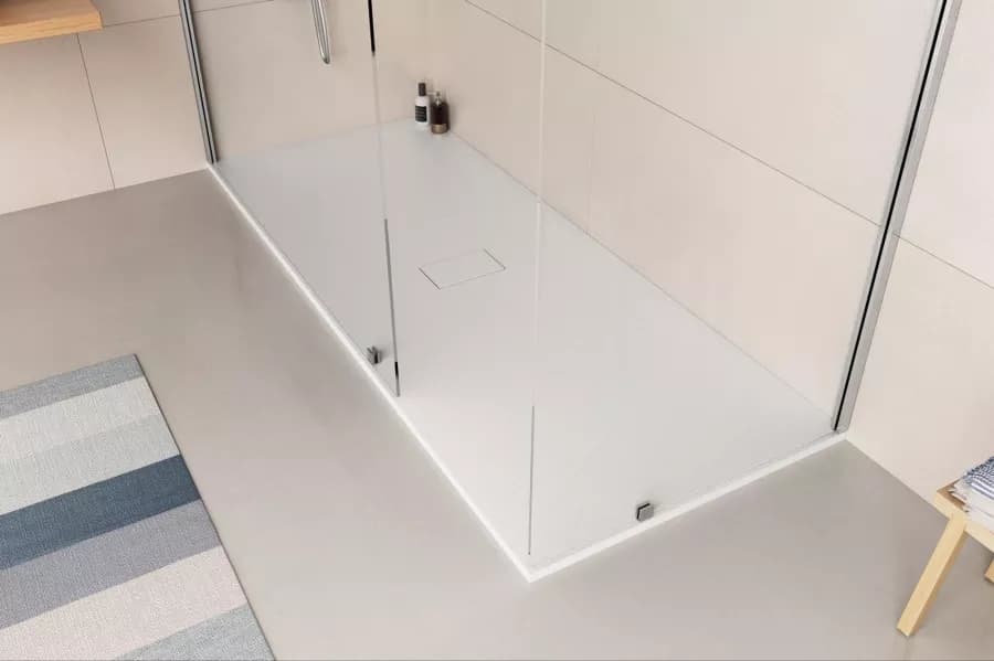 Piatto doccia 200x80 cm ultraslim riducibile bianco effetto pietra - Rok