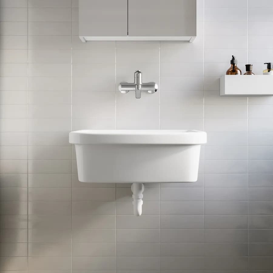 Pilozzo lavanderia 62,7x48,7 cm in ceramica bianco