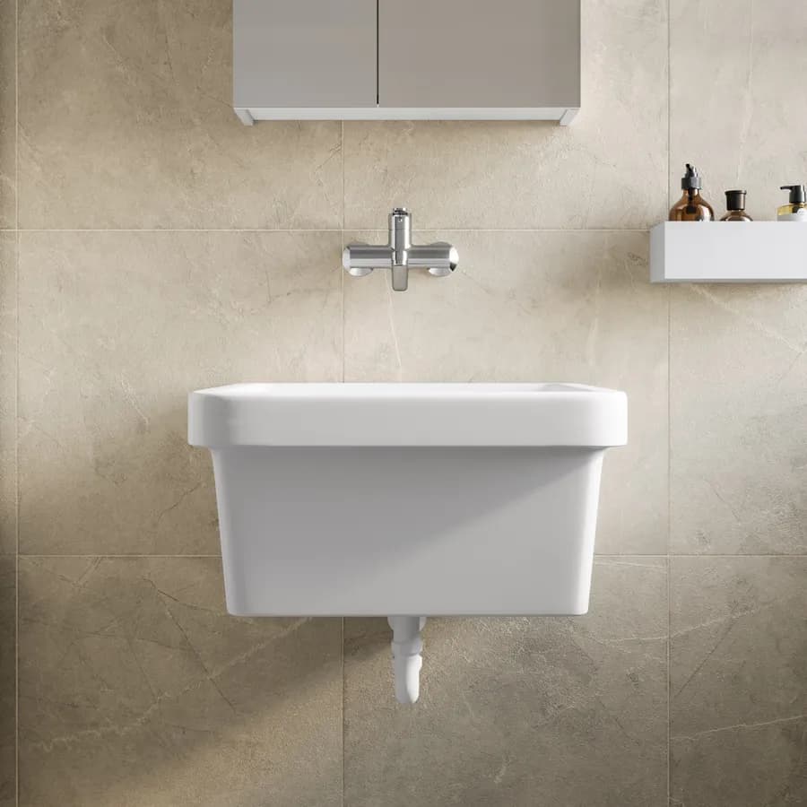 Pilozzo lavanderia 63x50 cm in ceramica bianco