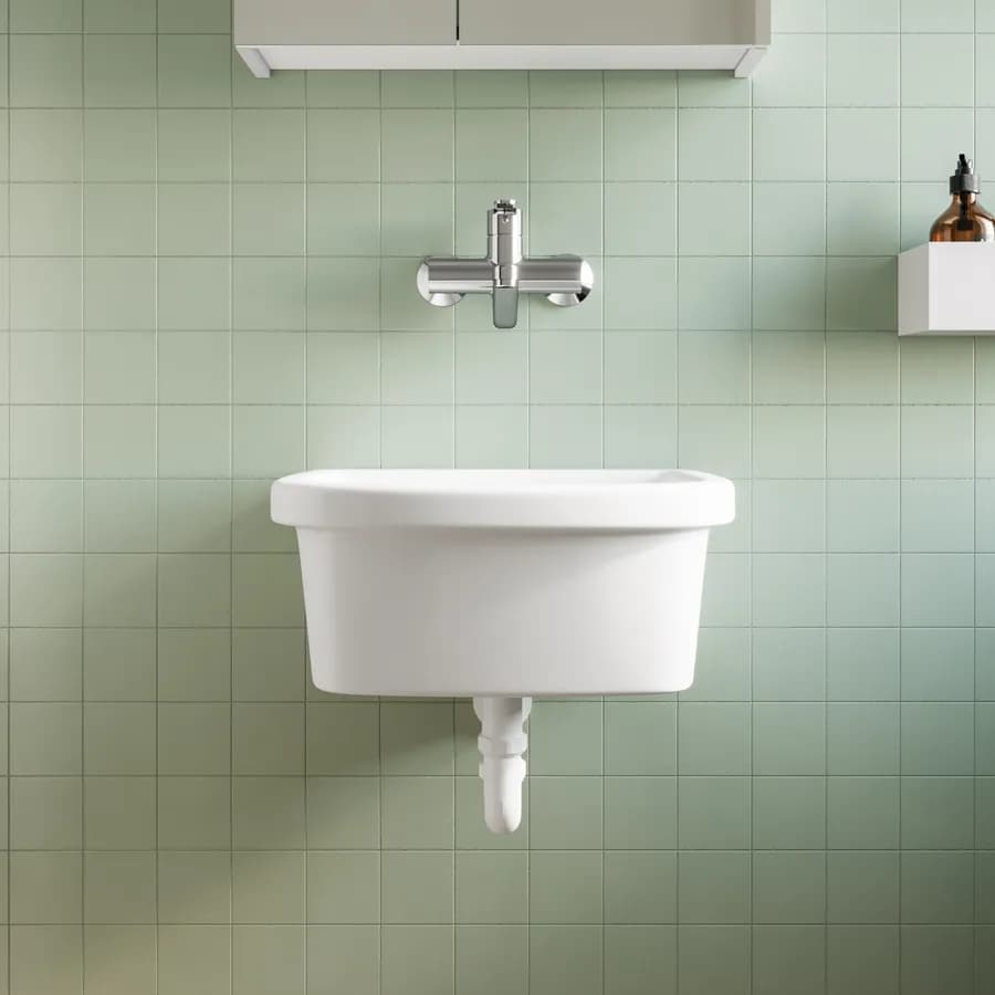 Pilozzo lavanderia sospeso 46,8 x 38,3 cm in ceramica bianco