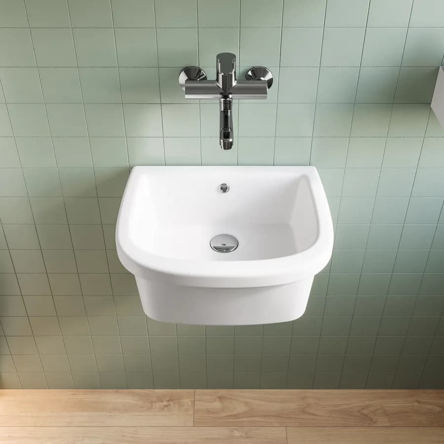 Pilozzo lavanderia sospeso 46,8 x 38,3 cm in ceramica bianco