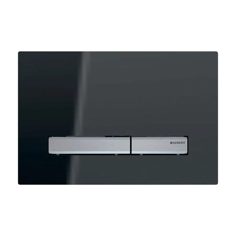 Placca di comando doppio tasto vetro lava sabbia design cromo - Sigma50 square