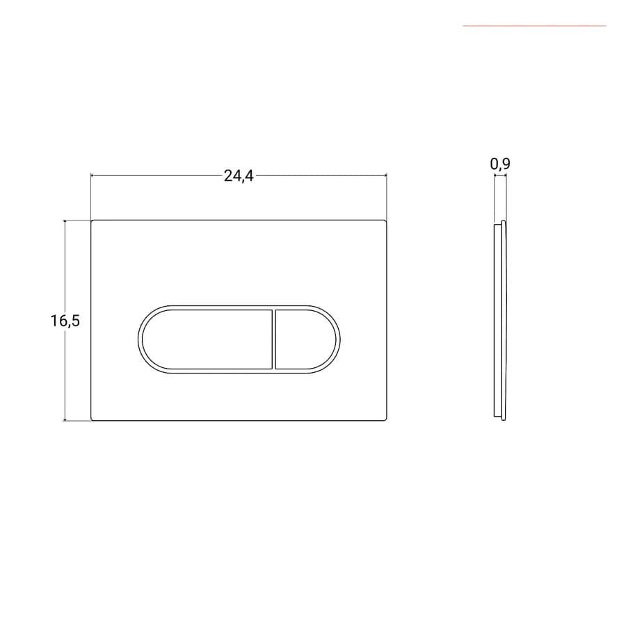 Placca di comando nichel spazzolato con doppio pulsante - Root Round di Vitra