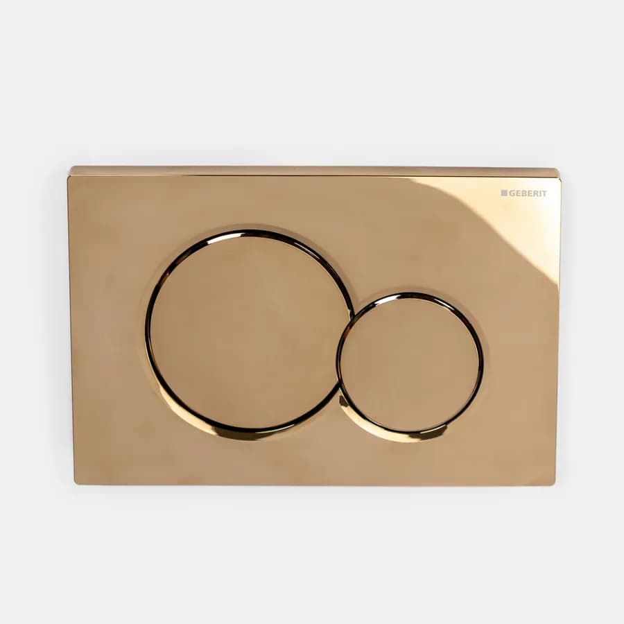 Placca di comando ottone lucido per cassette di scarico Geberit Sigma 8 - Sigma01 Round
